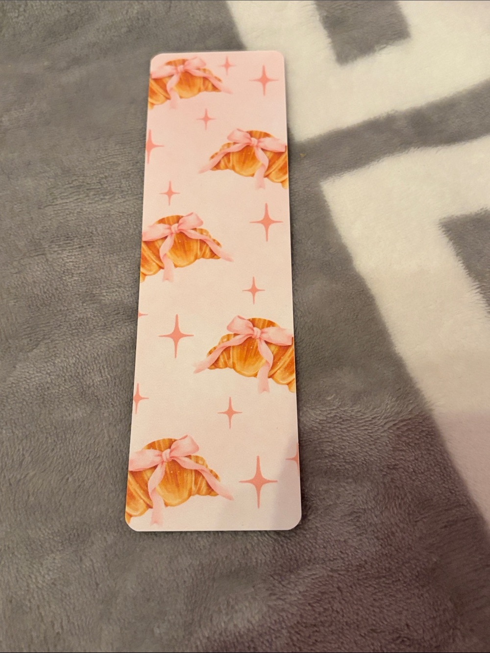 Pink Decorative Bookmark with Bow Illustration